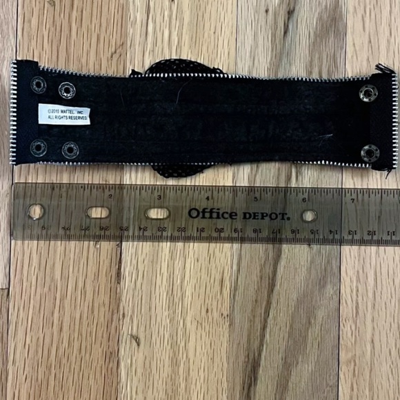 Monster High Black Gothic Sequins & Lace Cuff Snap Closure Bow Skeleton Bracelet - Picture 4 of 7